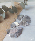 orecchini a foglia di ginkgo biloba in alluminio